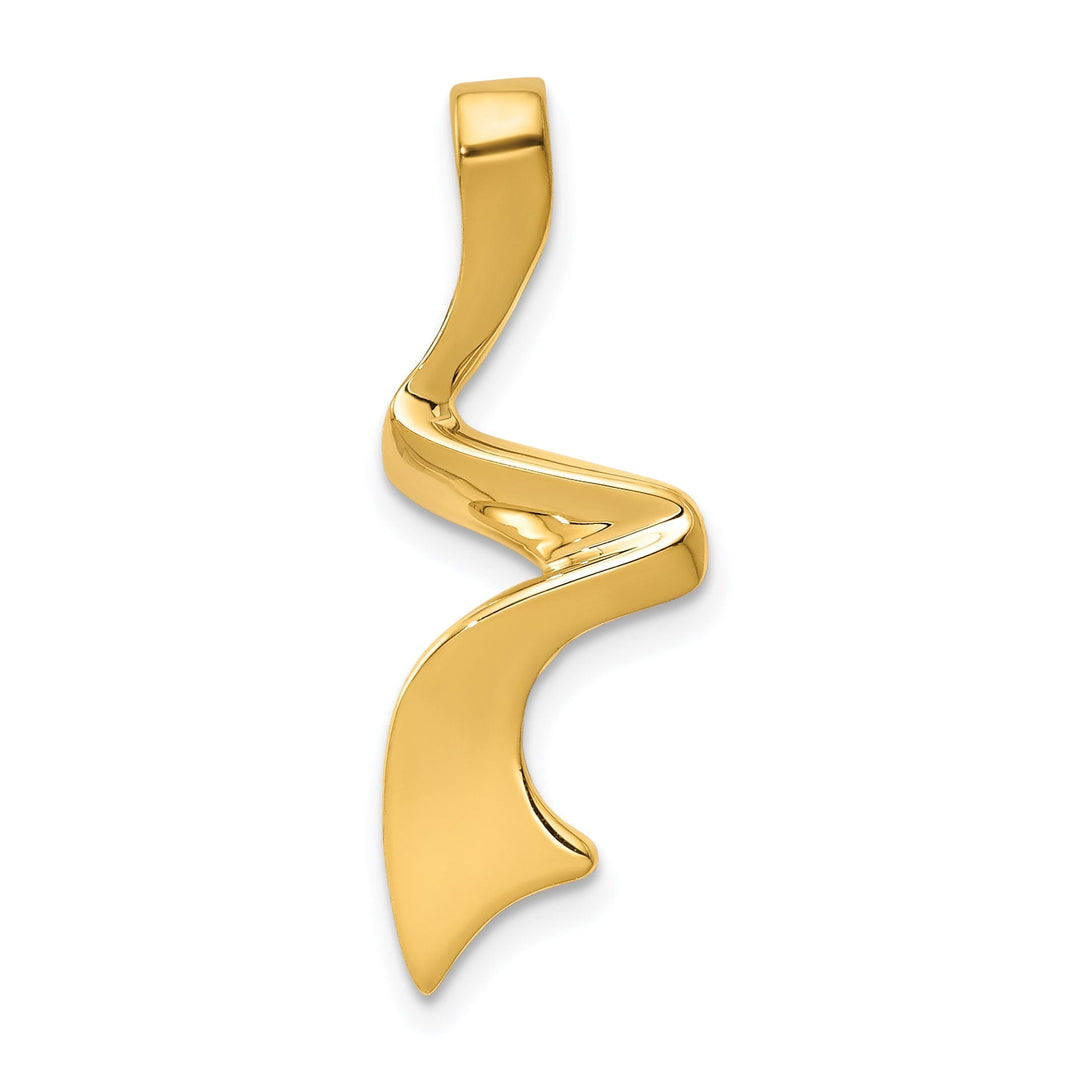 14K Yellow Gold Zig Zag Shape Design Omega Slide