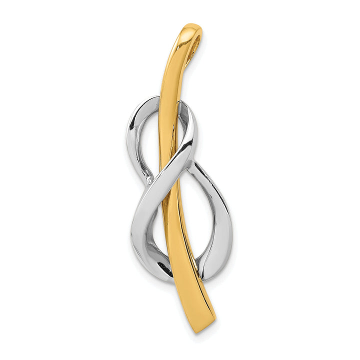 14K Yellow, White Gold Polished Infinity Design Fancy Omega Slide Pendant