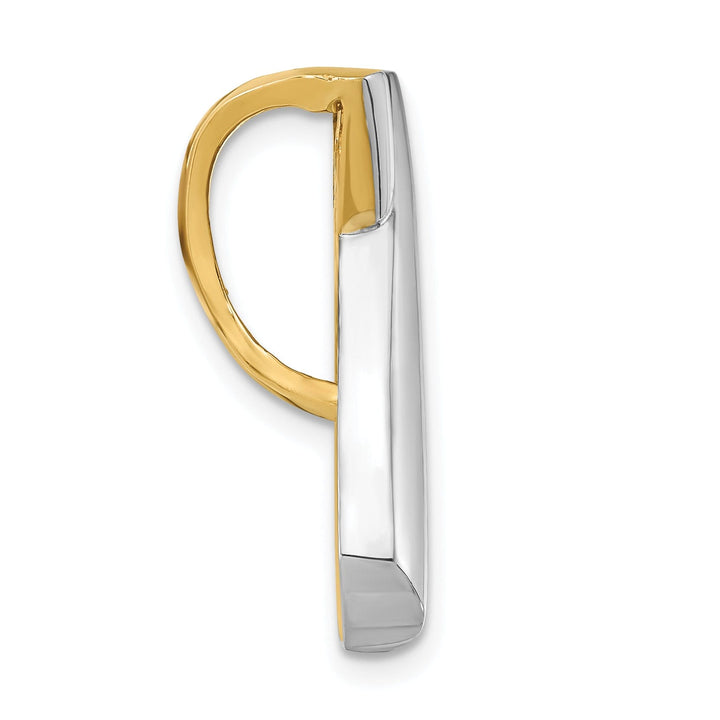 14k Yellow, White Gold Solid Polished Finish X Shape Design Slide Pendant fits upto 10 mm Omega