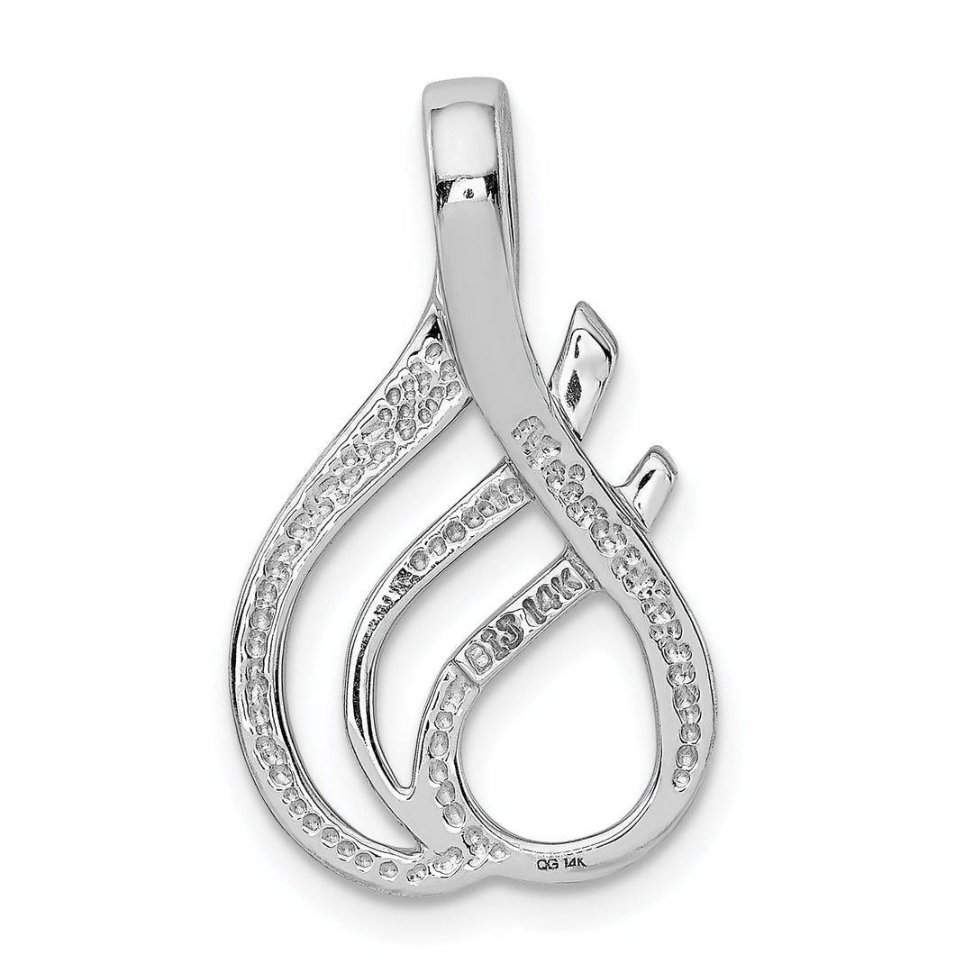 14k White Gold Reversible Double Swirl Design Fancy Slide