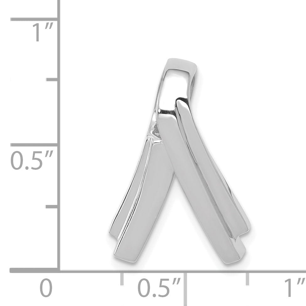14k White Gold Reversible Omega Slide Pendant