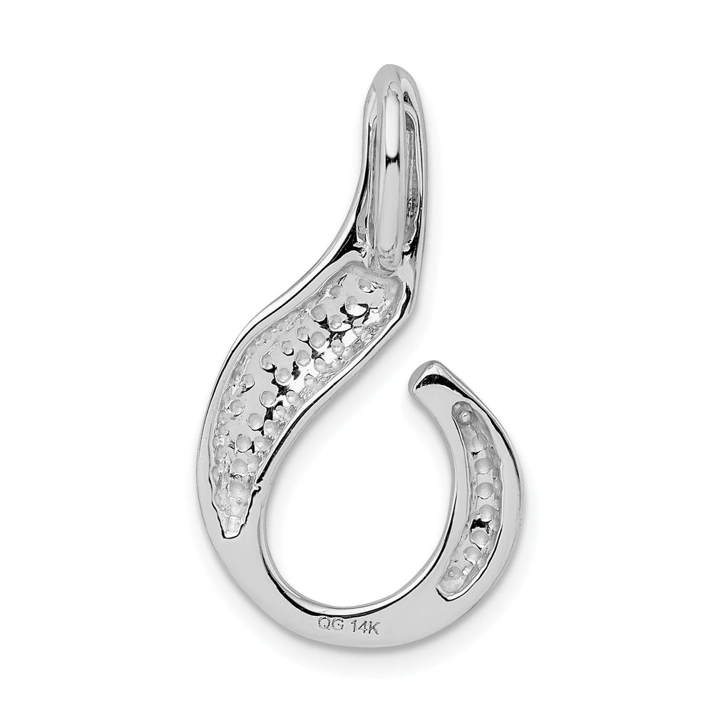 14k White Gold Reversible Omega Slide Pendant