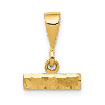 14k Yellow Gold Polished Diamond Cut Finish Small Size Top Bar for Number Charm Pendant at $ 63.31 only from Jewelryshopping.com