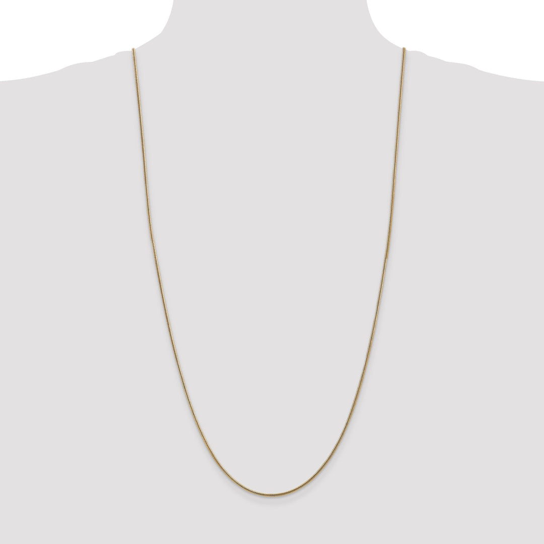 14k Yellow Gold 1.40mm Solid Round Snake Chain