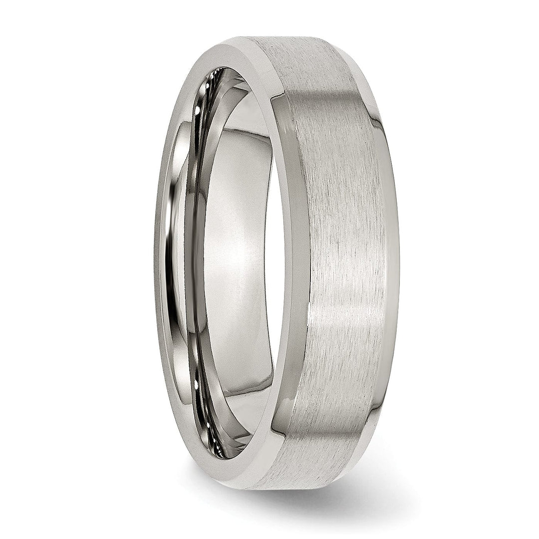 Stainless Steel Beveled Edge Brushed Polished Band