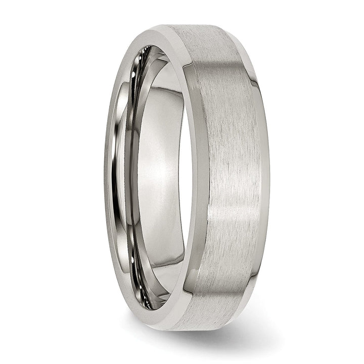 Stainless Steel Beveled Edge Brushed Polished Band