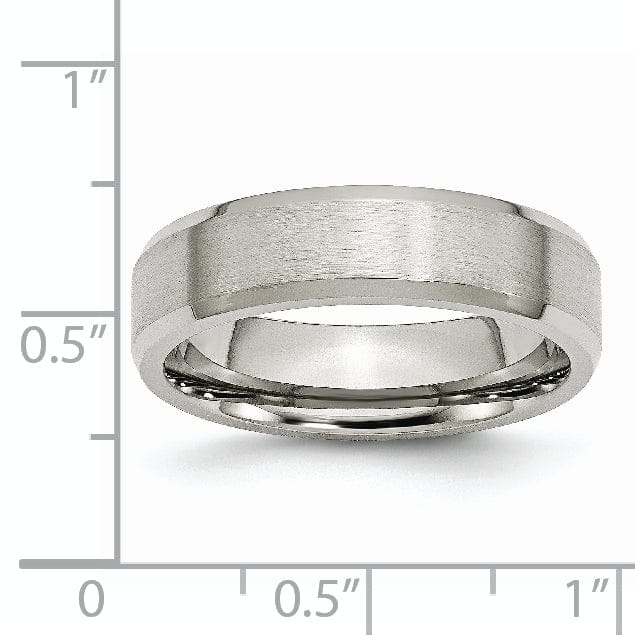 Stainless Steel Beveled Edge Brushed Polished Band