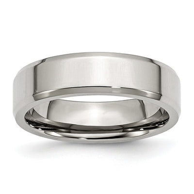 Stainless Steel Beveled Edge Polished Band at $ 28.14 only from Jewelryshopping.com