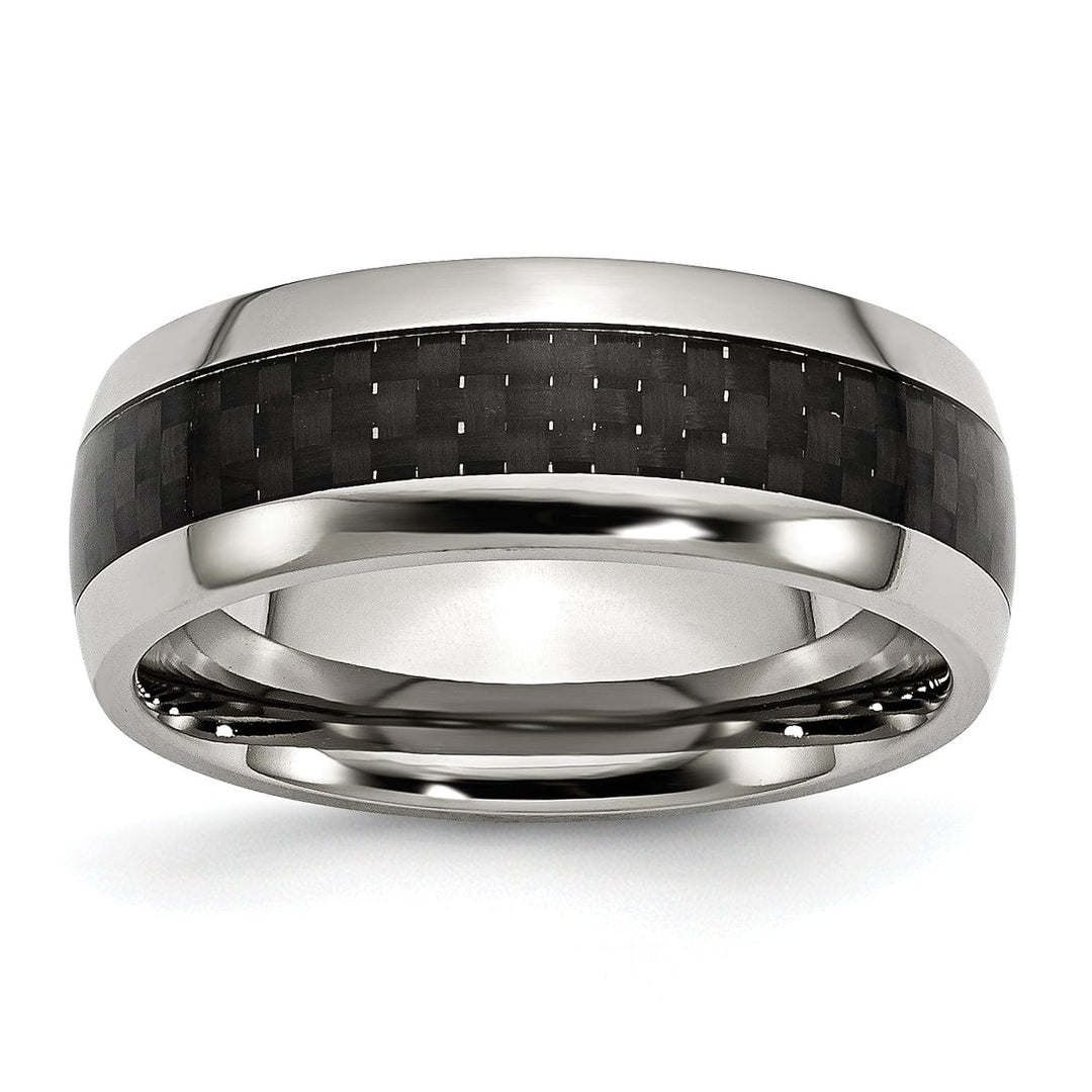 Stainless Steel and Carbon Fiber 8MM Polished Band