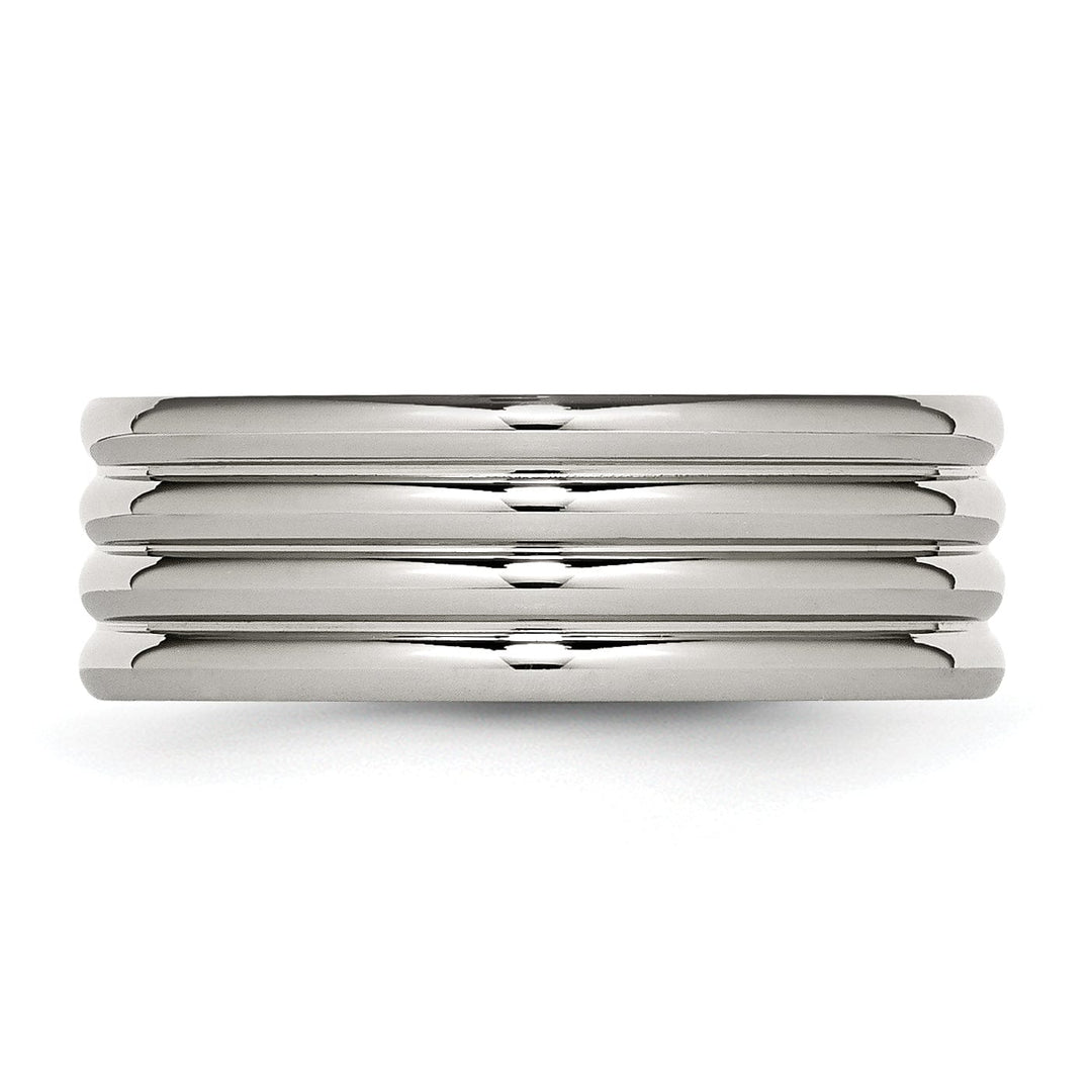 Stainless Steel Grooved 8MM Polished Band