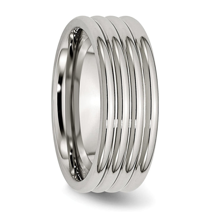 Stainless Steel Grooved 8MM Polished Band