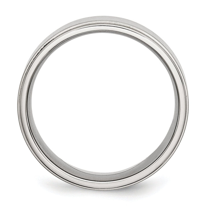 Stainless Steel Ridged Edge 8MM Ring