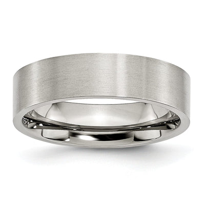 Stainless Steel Flat Brushed 6MM Band Ring at $ 28.14 only from Jewelryshopping.com