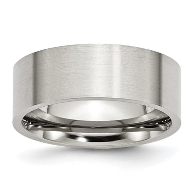 Steel Flat Brushed 8MM Band Unisex Ring at $ 28.14 only from Jewelryshopping.com
