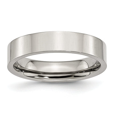 Stainless Steel Flat Polished 5MM Unisex Ring at $ 28.14 only from Jewelryshopping.com