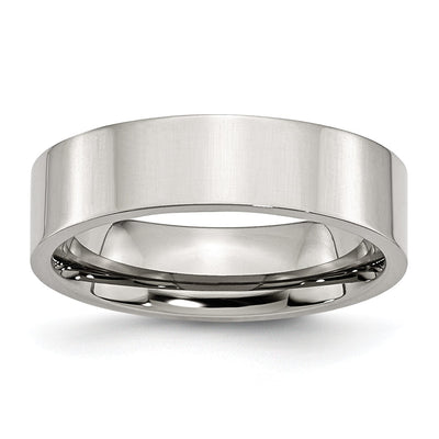 Stainless Steel Flat Polished 6MM Unisex Ring at $ 28.14 only from Jewelryshopping.com