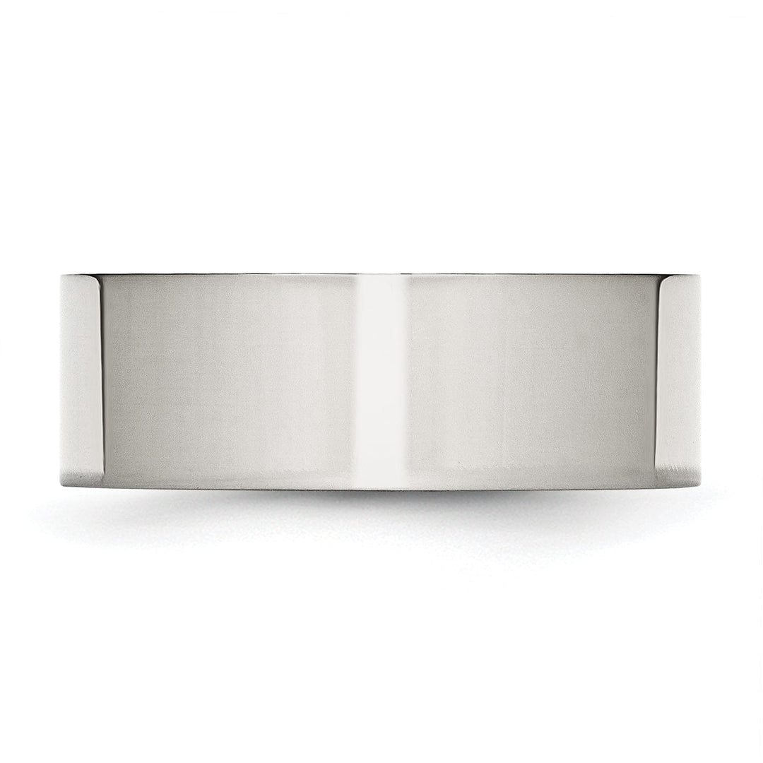 Stainless Steel Flat Polished Unisex 8MM Ring