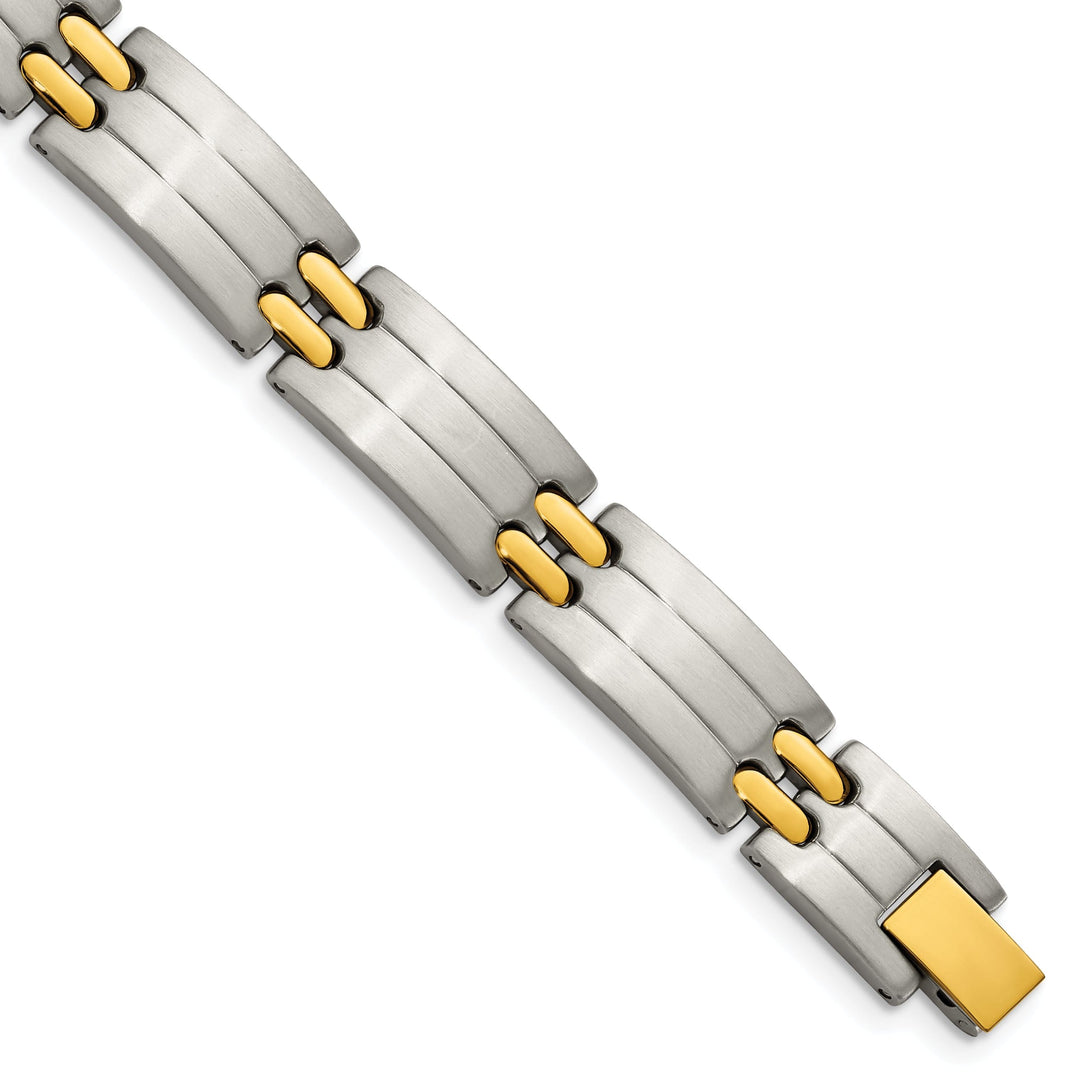 Stainless Steel 24k Gold Fold Over Bracelet