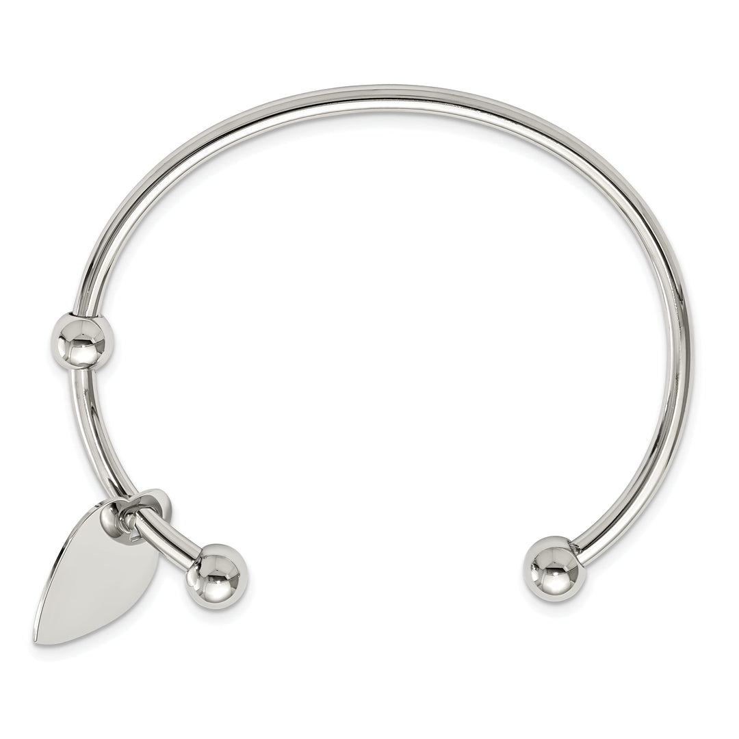 Stainless Steel Polished Heart Bangle