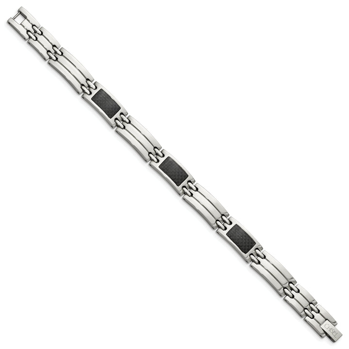 Stainless Steel Black Carbon Fiber Bracelet