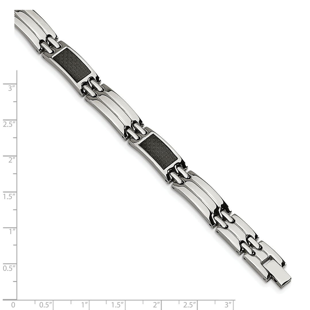 Stainless Steel Black Carbon Fiber Bracelet
