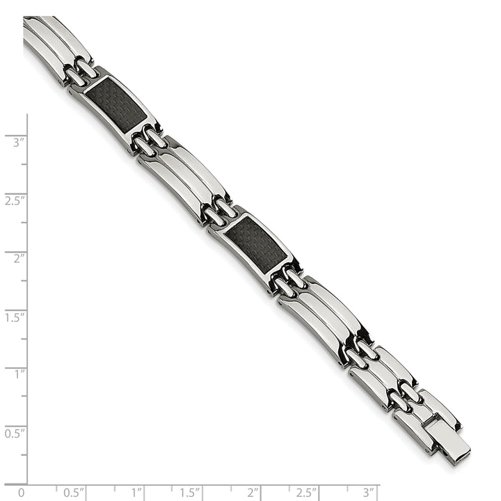 Stainless Steel Black Carbon Fiber Bracelet