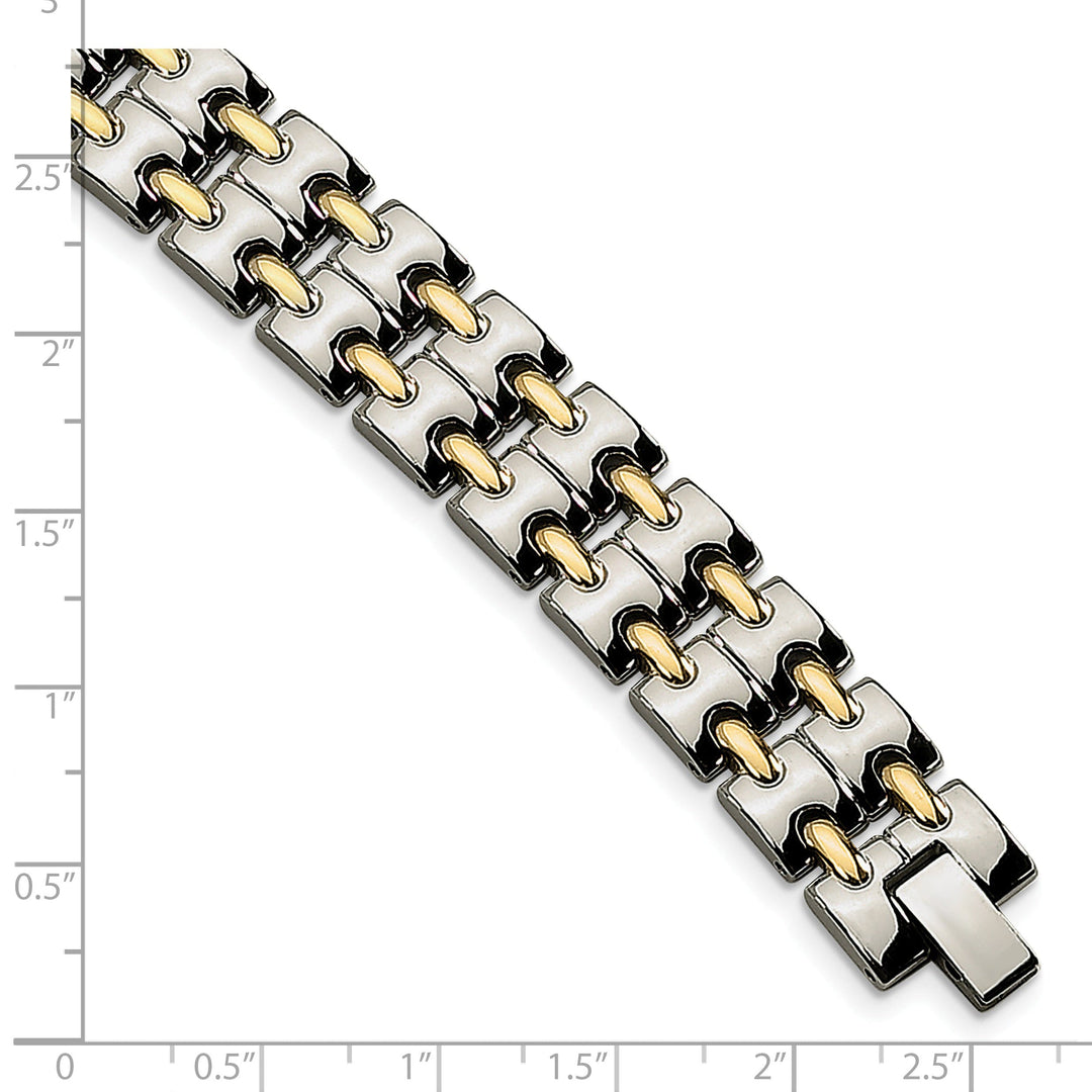 Stainless Steel Gold Plated Fold Over Bracelet