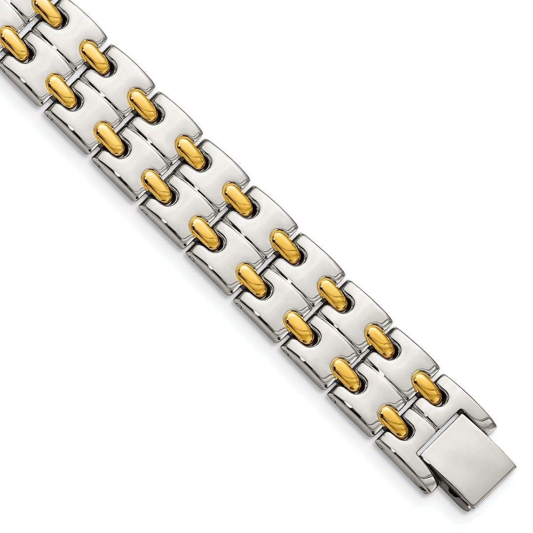 Stainless Steel Gold Plated Fold Over Bracelet
