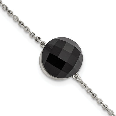 Stainless Steel Dark Brown Glass Bracelet at $ 13.07 only from Jewelryshopping.com