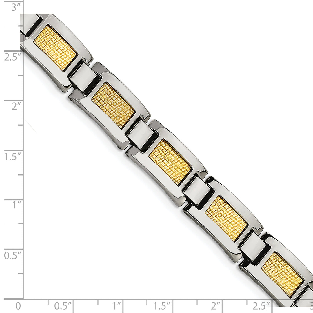 Steel 18K Gold Filled Accent Fold Over Bracelet