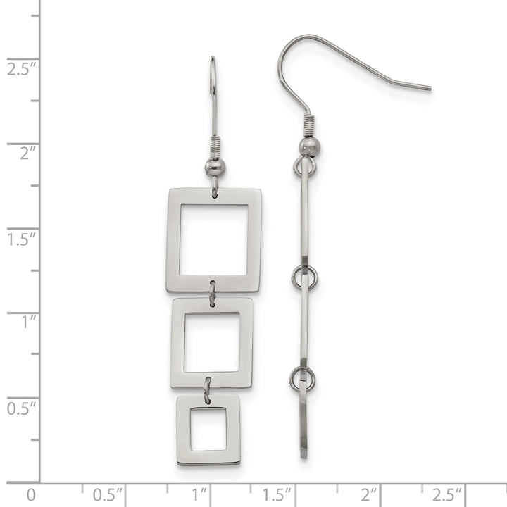 Stainless Steel Rectangle Dangle Earrings