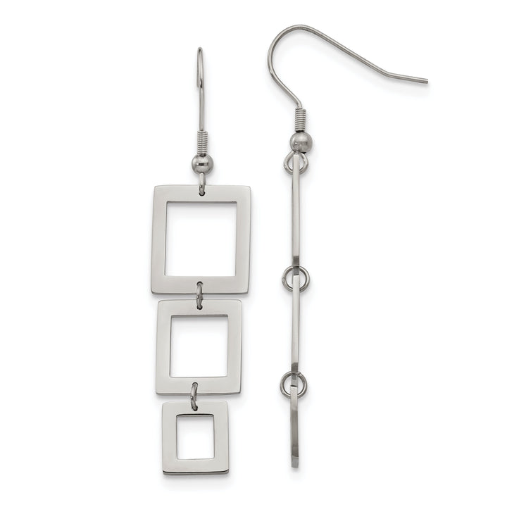 Stainless Steel Rectangle Dangle Earrings