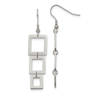 Stainless Steel Rectangle Dangle Earrings at $ 18.53 only from Jewelryshopping.com