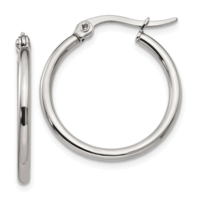 Stainless Steel Hoop Earrings 23MM Diameter at $ 13.09 only from Jewelryshopping.com