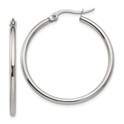 Stainless Steel Hoop Earrings 30MM Diameter at $ 12.83 only from Jewelryshopping.com