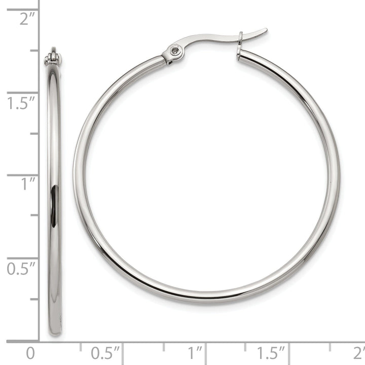 Stainless Steel Hoop Earrings 40.5MM Diameter