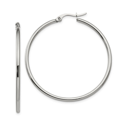 Stainless Steel Hoop Earrings 44MM Diameter at $ 13.3 only from Jewelryshopping.com