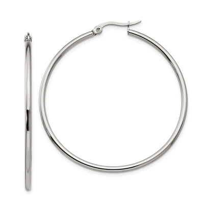 Stainless Steel Hoop Earrings 48MM Diameter at $ 13.78 only from Jewelryshopping.com