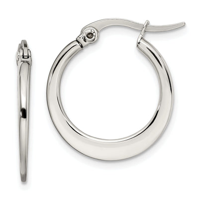 Stainless Steel Hoop Earrings 19MM Diameter at $ 11.88 only from Jewelryshopping.com