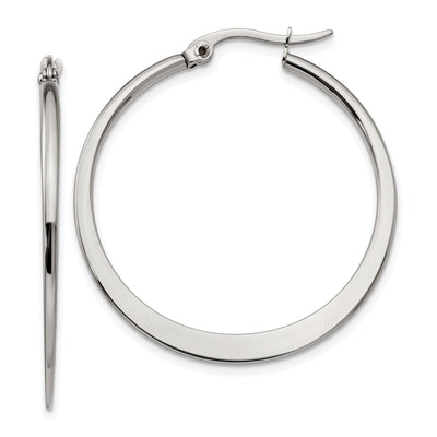 Stainless Steel Hoop Earrings 34MM Diameter at $ 12.35 only from Jewelryshopping.com