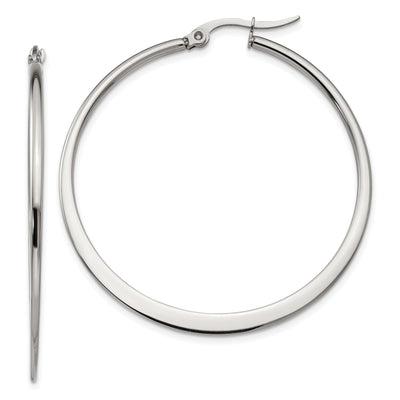Stainless Steel Hoop Earrings 40MM Diameter at $ 13.78 only from Jewelryshopping.com
