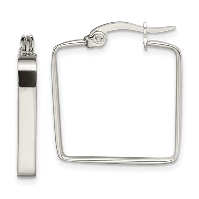 Stainless Steel Square Hoop Earrings 20MM at $ 12.35 only from Jewelryshopping.com