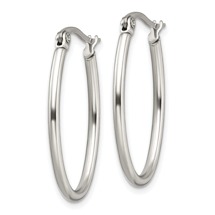 Stainless Steel Oval Hoop Earrings 18MM Diameter