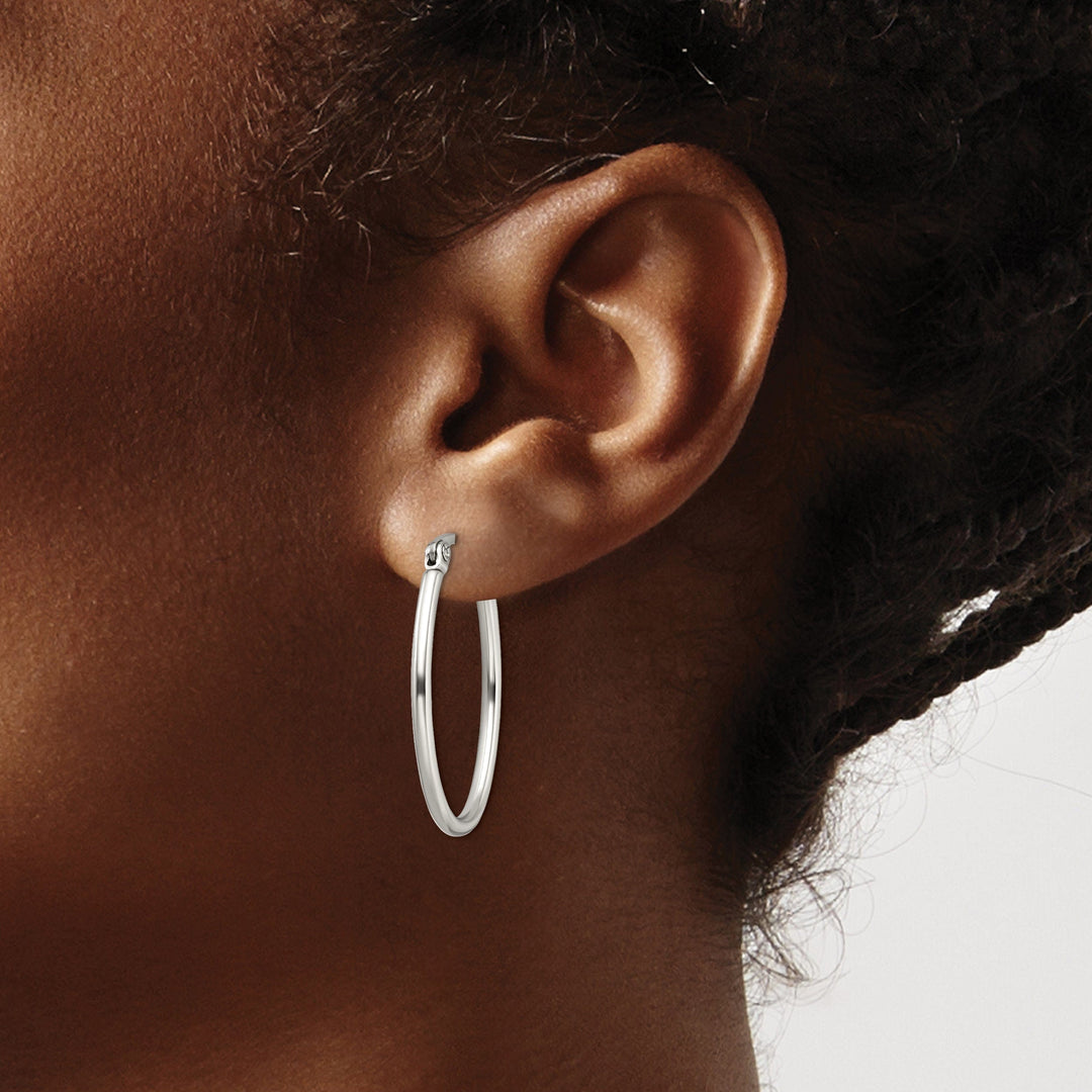 Stainless Steel Oval Hoop Earrings 18MM Diameter
