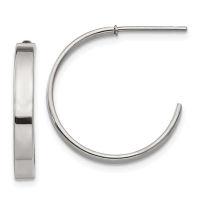 Stainless Steel J Hoop Post Earrings 20MM Diameter at $ 11.88 only from Jewelryshopping.com