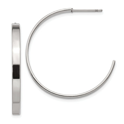 Stainless Steel J Hoop Post Earrings 30MM Diameter at $ 12.35 only from Jewelryshopping.com