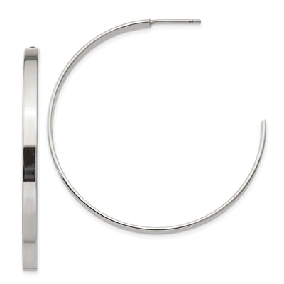 Stainless Steel J Hoop Post Earrings 40MM Diameter at $ 12.83 only from Jewelryshopping.com