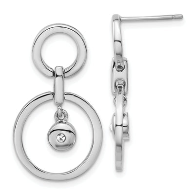 Stainless Steel C.Z Dangle Post Earrings at $ 15.47 only from Jewelryshopping.com