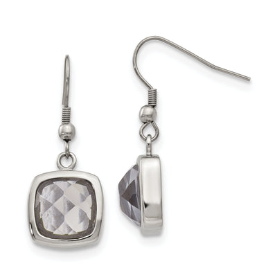 Stainless Square Glass Shepherd Hook Earrings at $ 23.28 only from Jewelryshopping.com