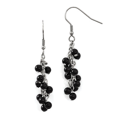 Stainless Steel Black Agate Hook Dangle Earrings at $ 8.65 only from Jewelryshopping.com